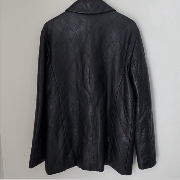 Burberry Quilted Black Leather Jacket US 4 - Picture 4 of 9